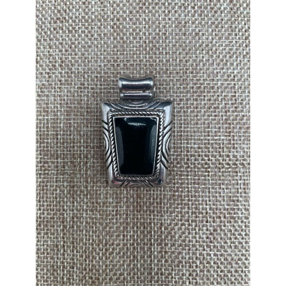 Premier Design Phoenix Silver Tone Black Faux Onyx Pendant Vintage